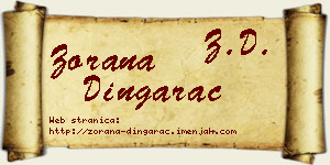 Zorana Dingarac vizit kartica